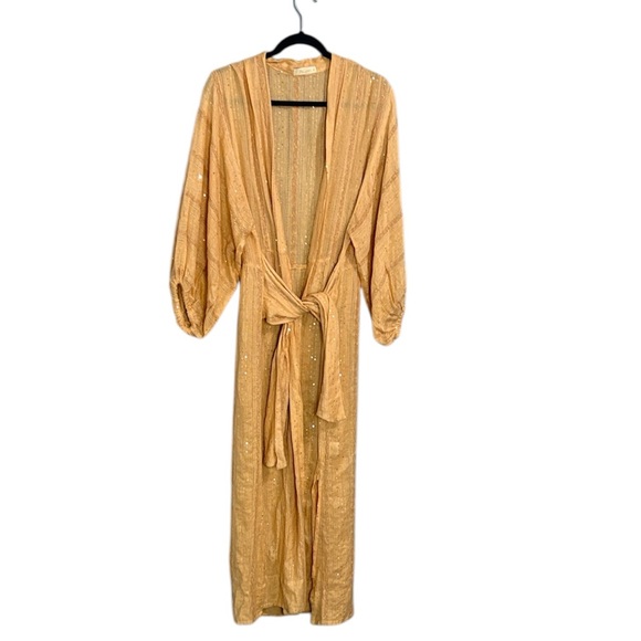 mesdemoiselles paris yellow kimono Gold Long Sleeve Kimono Robe